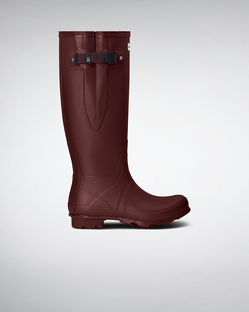 Galochas Altas Hunter Feminina Roxo Vermelhas - Norris Field Side Adjustable - 54GNZEJBO